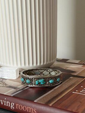 Turquoise-style Upcycled Cuff Bracelet